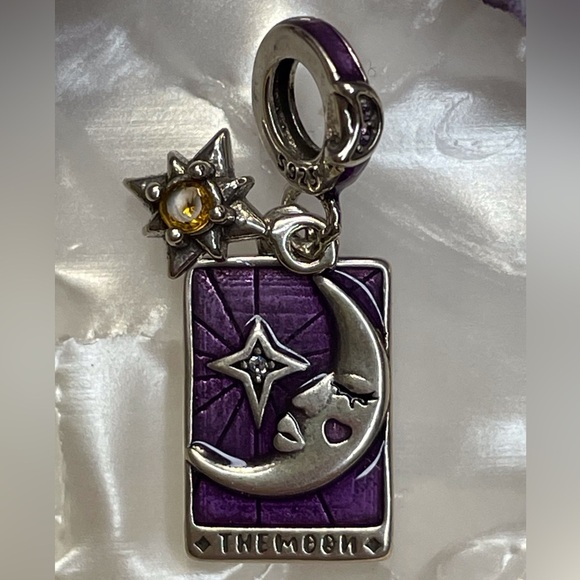 Charm for Pandora Bracelet Tarot Card The Moon Sterling Silver - Picture 3 of 7